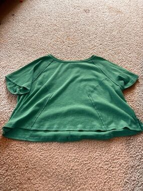 easel Green Ribbed Crop Top